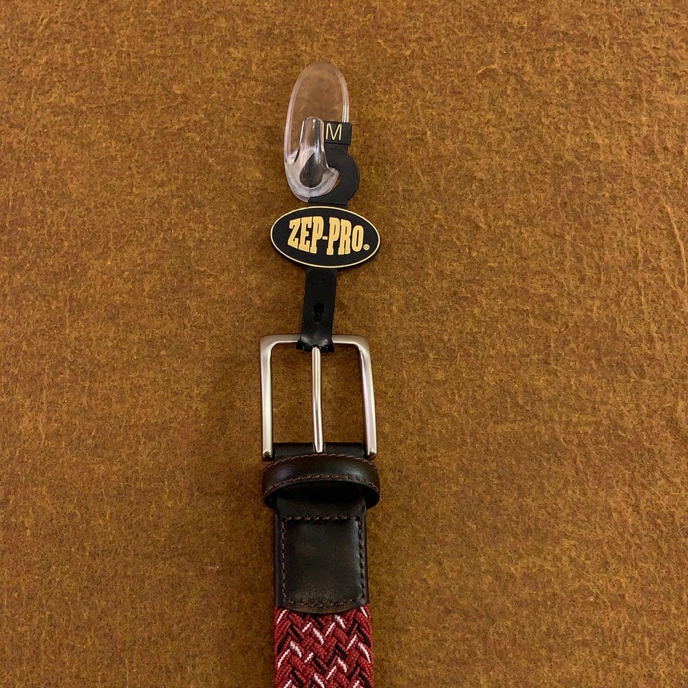 Zep-Pro Mens Medium Red Braided Elastic Stretch Belt NWT